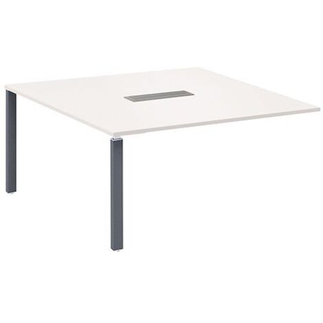 Module d'extension pieds tube pour table modulable blanche L 140 x P 140 cm Exprim - anthracite - Maxiburo