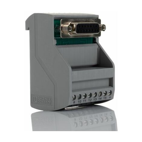Module d'interface Sub-D 15 Contacts, Femelle, Montage sur Rail DIN ( Prix pour 1 )