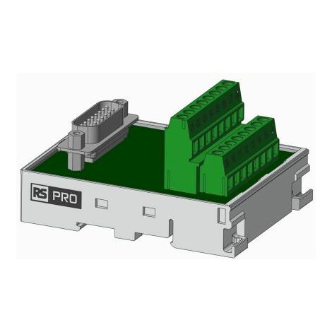 Module d'interface Sub-D 15 Contacts, Mâle, Montage sur Rail DIN ( Prix pour Boîte de 1 )