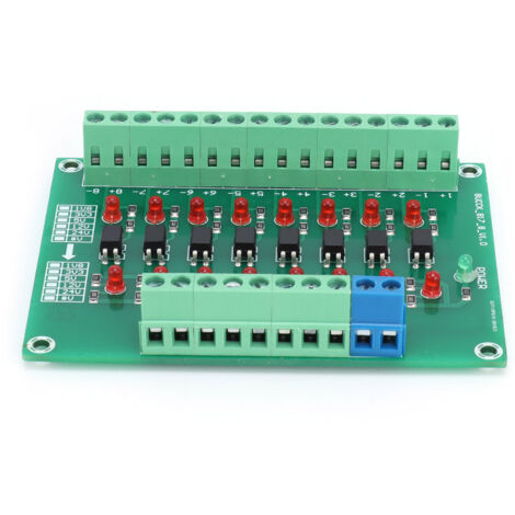 Module d'isolation optique, fréquence de commutation de limite 20KHZ 12V à 3.3V, optocoupleur à 8 canaux, carte de convertisseur de Signal PLC
