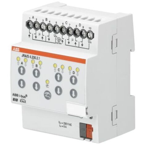 Module domotique KNX stores/volets roulants avec commande manuelle 4 sorties 230V CA MRD i-BUS JRA/S 4.230.2.1 ABB 588067