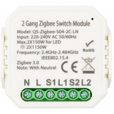 Module Double Interrupteur Zigbee - Blanc - SILUMEN