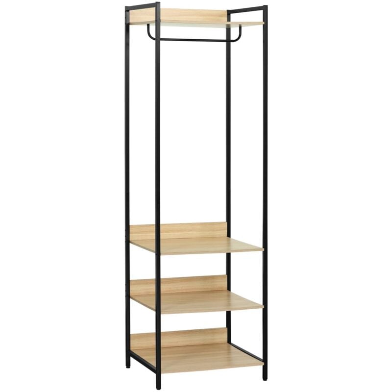 Module dressing noir avec 1 penderie et 3 étagères. l 60 x p 48 x h 190 cm