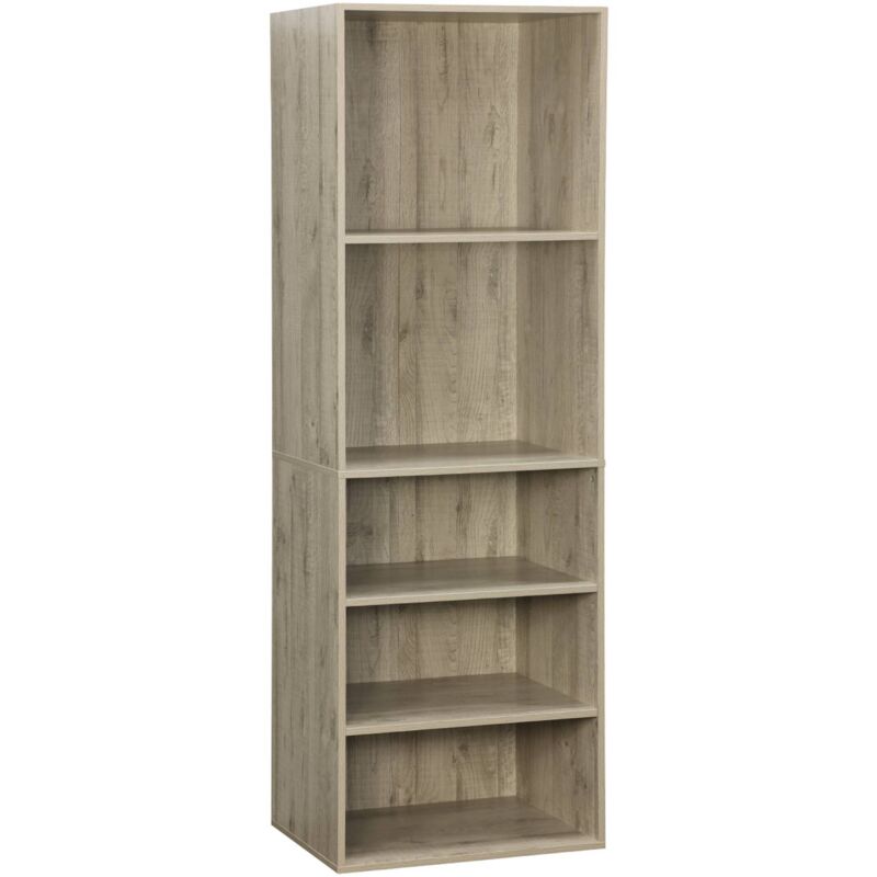 Sweeek - Module dressing avec 5 étagères. couleur naturel. panneaux stratifiés