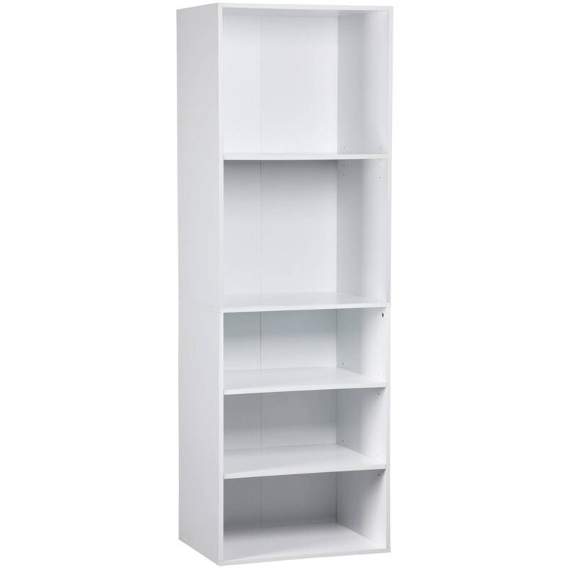 Sweeek - Module dressing avec 5 étagères. blanc. panneaux stratifiés