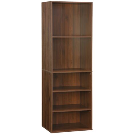Module dressing avec 5 étagères. couleur noyer. panneaux stratifiés