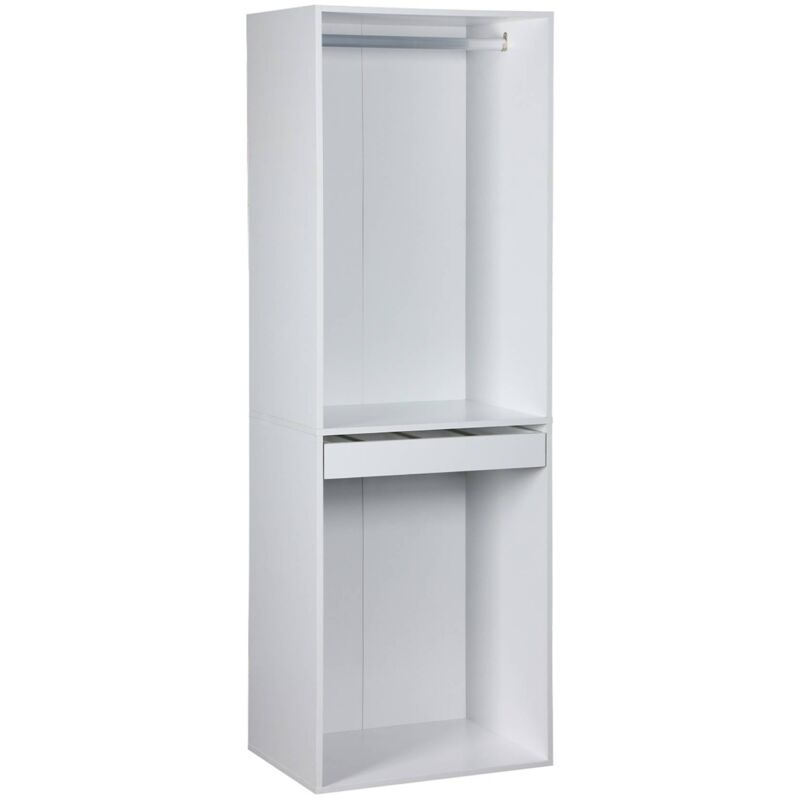Module dressing avec penderie et porte-pantalons. blanc. panneaux stratifiés