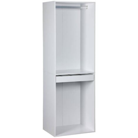 Module dressing avec penderie et porte-pantalons. blanc. panneaux stratifiés
