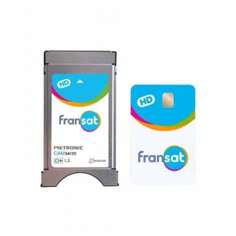 Module Fransat TV satellite Metronic CI+ 1.3 HD + carte Fransat PC7 HD valable 4 ans