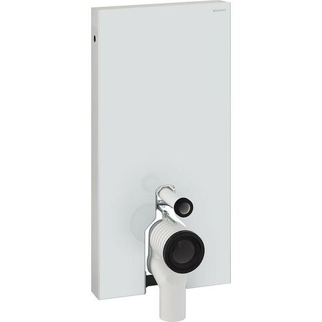 Module Geberite Sanitaire Monolithe pour WC 101cm, blanc, entourage alu brossé