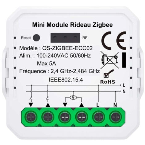 Module Interrupteur Volet Roulant Connecté Zigbee - Noir - SILUMEN - Noir