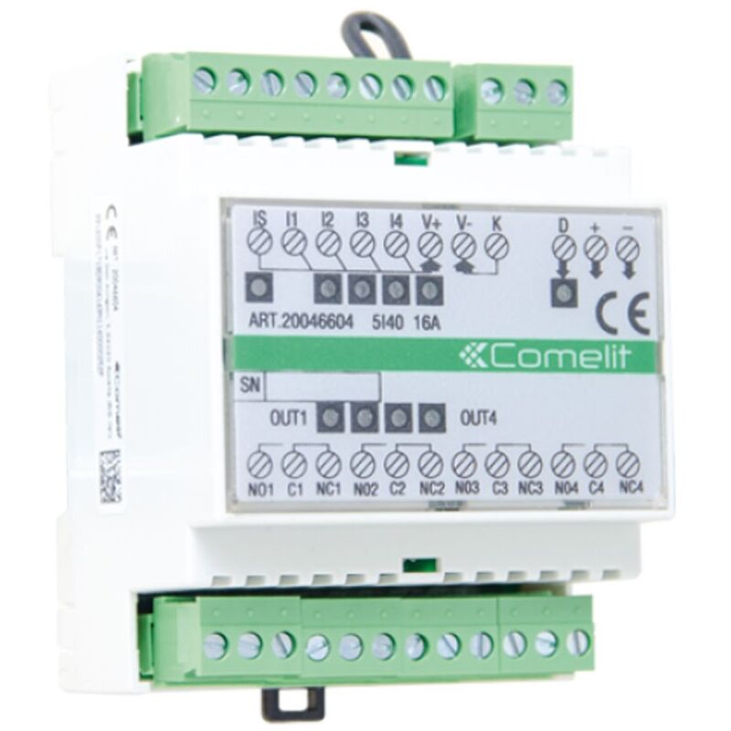 Module Comelit Simplehome 5 entrées et 4 sorties 16A sur din 20046604