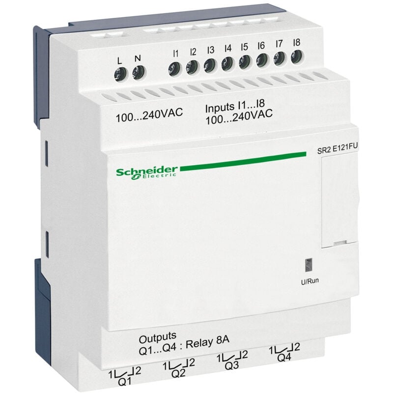 Zelio Logic relais intelligent compact 12 e/s 100..240Vca horl. ss affi. schneider SR2E121FU
