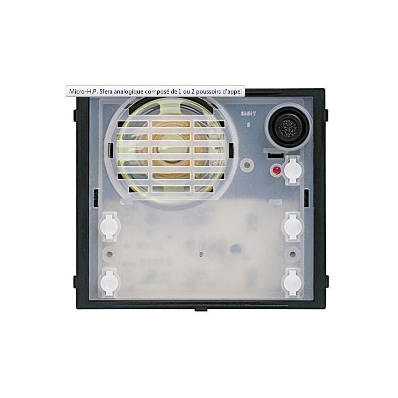Module Micro et Haut Parleur 2 Boutons Poussoir a au/v bticino 332120
