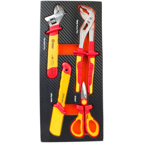 Module mousse 4 outils VDE 1000V pour servante d'atelier