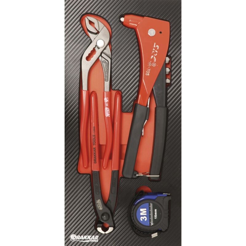 Drakkar Equipement - Module mousse finition carbone pinces a riveter / tenailles drakkar tools - 09878