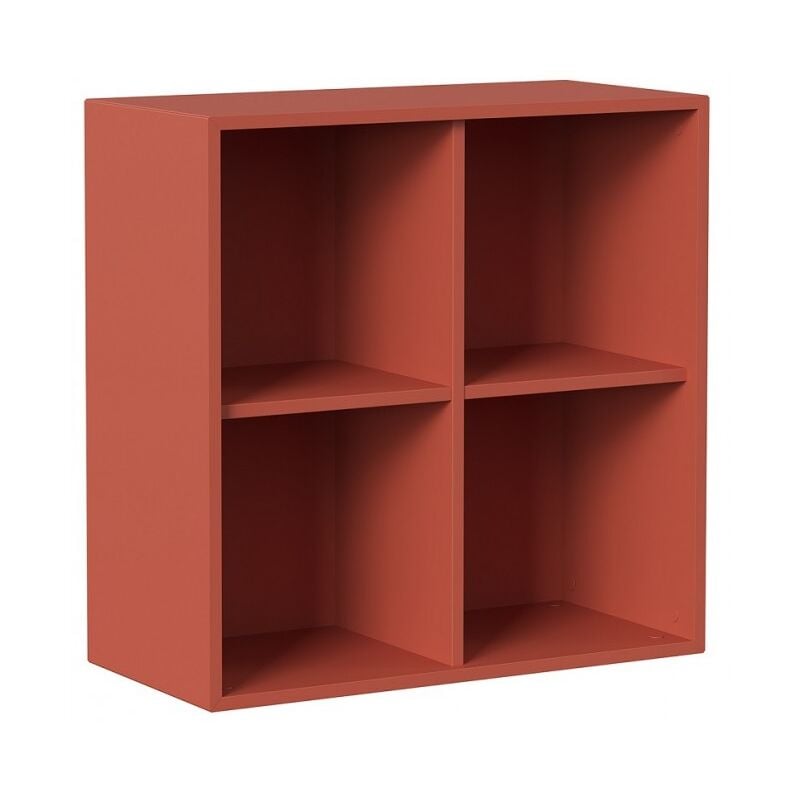 Module mural 75x35x75 cm corail avec quatre compartiments - Zara