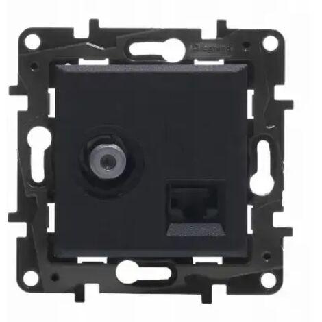 Module noir NILOE STEP, prise TV type « F », 1,5 dB + 1 câble UAE CAT.6 UTP 863577