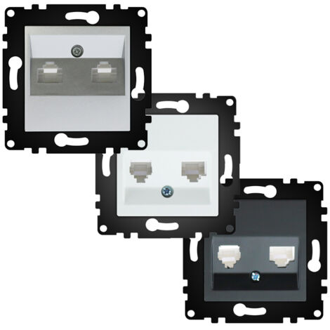 Module Prise Internet + Téléphone - PJ Gris - Ledme - PJ-42-G