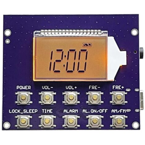 Module récepteur radio MW FM SW à bande complète, horloge numérique LED--