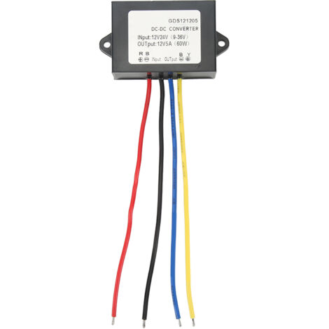 Module régulateur de tension DC vers convertisseur de boîtier en PP étanche IP67 12V 24V 9-36V 5A