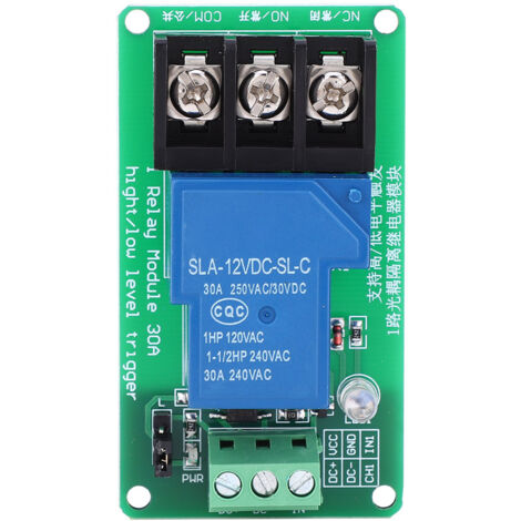 Module Relais 1 Canal avec Isolation par Optocoupleur, Déclenchement Haut et Bas Niveau, Commutateur 30A 12V