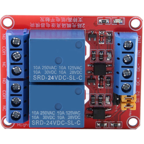 Module relais 2 canaux avec isolation optocoupleur 24V