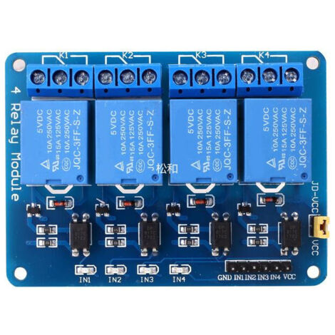 Module relais 4 canaux avec optocoupleur, carte de commande de relais avec voyants lumineux 5V/12V