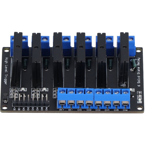 Module Relais à Semi-conducteurs 6 Canaux Haute Tension, Commande DC avec Fusible 5V 12V 24V pour Équipement Électrique