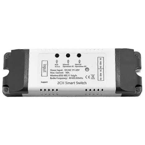 Module relais intelligent marche/arrêt, contrôleur d'éclairage 2 canaux 7-32 V RF 433 MHz, interrupteur à distance