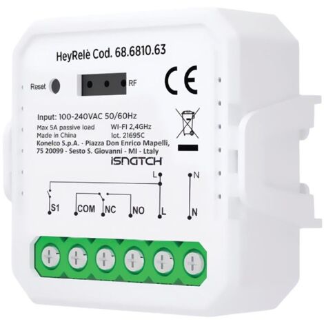 MODULE RELAIS WI-FI INTELLIGENT, CONTACT SEC NO/NC, 5A MAX. GBC SMART2100
