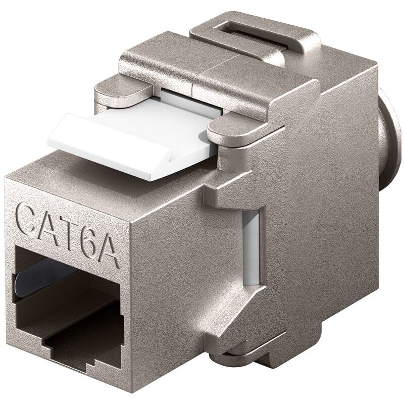 Goobay 95900 CAT 6A Keystone RJ45 Jack, STP, 500 MHz, Argent