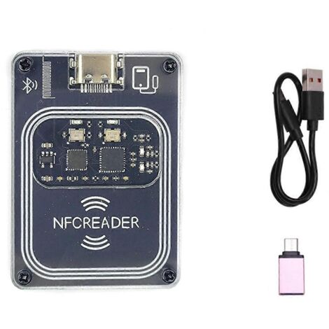 Module sans fil PCR532 NFC RFID Bluetooth, lecteur/graveur de cartes à puce, noir transparent