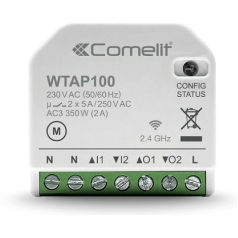 Module smart home Wi-Fi Comelit pour la gestion des volets 2 sorties WTAP100