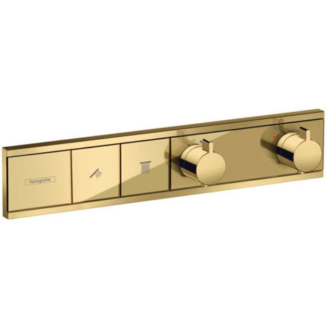 Module thermostatique RainSelect encastréavec 2 fonctions aspect doré poli