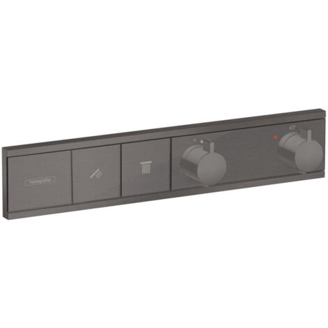 Module thermostatique RainSelect encastréavec 2 fonctions noir chromé brossé