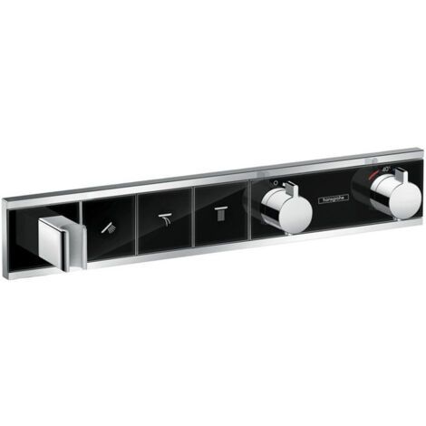 Module thermostatique RainSelect encastréavec 3 fonctions noir/chromé