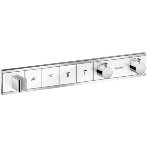 Module thermostatique RainSelect encastréavec 4 fonctions blanc/chromé
