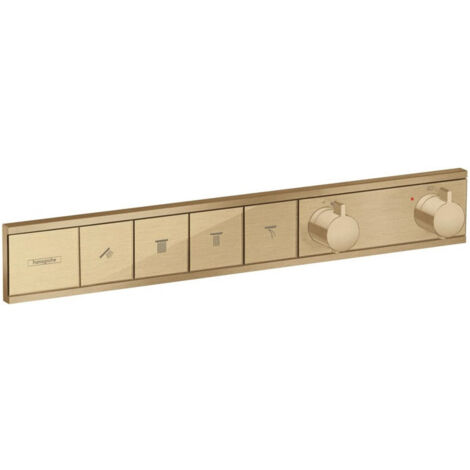 Module thermostatique RainSelect encastréavec 4 fonctions bronze brossé