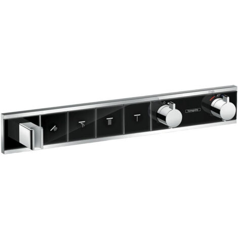 Module thermostatique RainSelect encastréavec 4 fonctions noir/chromé