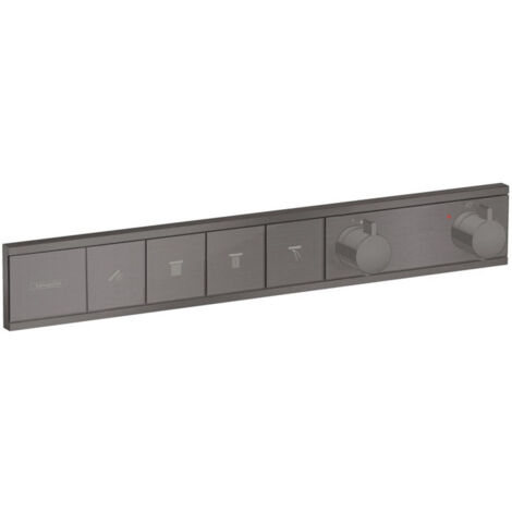 Module thermostatique RainSelect encastréavec 4 fonctions noir chromé brossé
