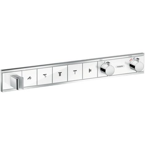 Module thermostatique RainSelect encastréavec 5 fonctions blanc/chromé