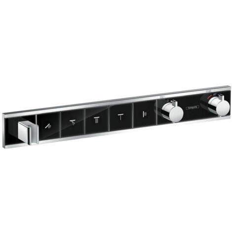 Module thermostatique RainSelect encastréavec 5 fonctions noir/chromé