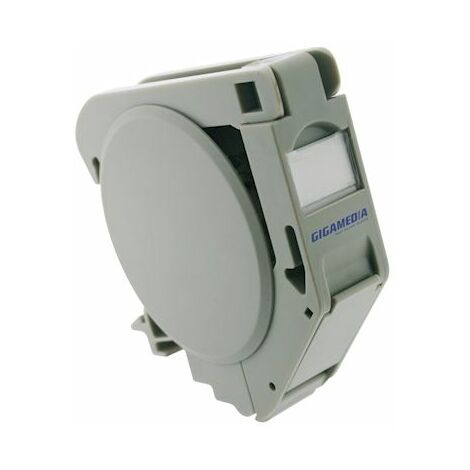 module vide - pour rj45 format keystone - sur rail din - gigamédia rjdin