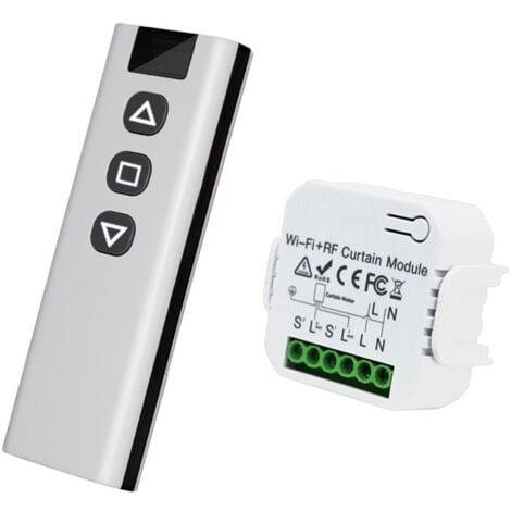 Module Volet Roulant Sans Fil, Interrupteur Sans Fil pour Volets Roulants, Stores, Composé d'une Télécommande RF + Module Récepteur, Max. 100m de Portée