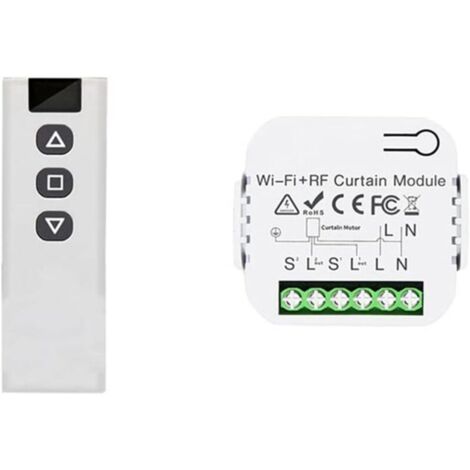 Module Volet Roulant Sans Fil, Interrupteur Sans Fil pour Volets Roulants, Stores, Composé d'une Télécommande RF + Module Récepteur, Max. 100m de Portée