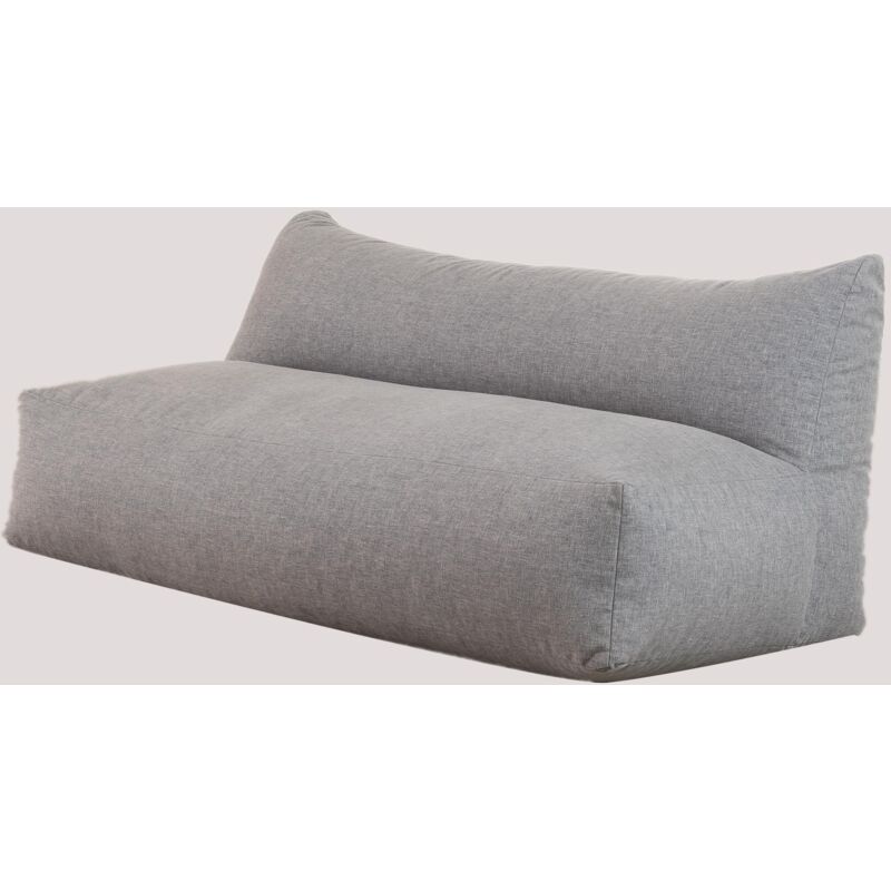 Modules de canapé de jardin en tissu Attus Polyèster - Gris Fauteuil Double - Sklum