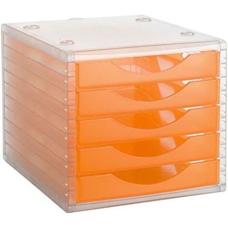 MODULO 5 CAJONES CRISTAL/NARANJA