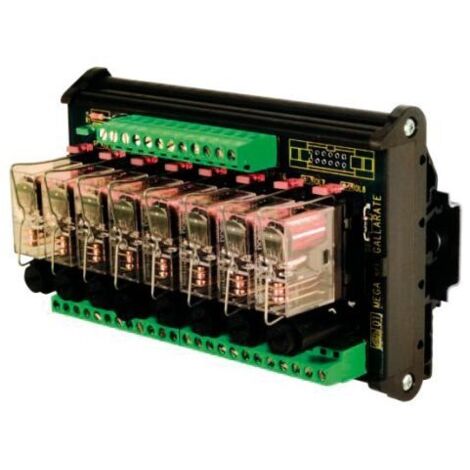 Modulo a relè elettromeccanico serie R a 8 canali 24 Vac & 24 Vdc / SPDT 12 A con fusibile