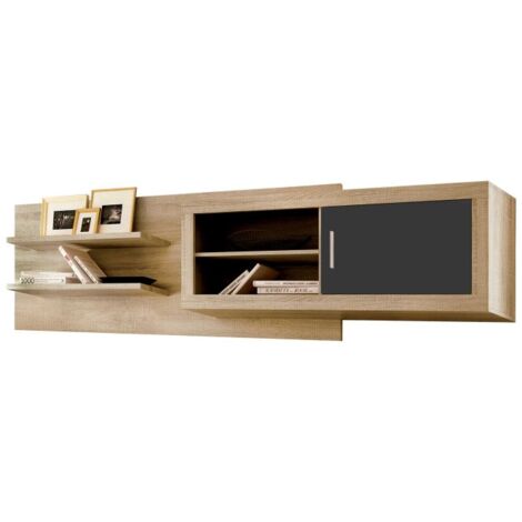 Módulo alto Nuka 1 puerta con respaldo Cambria - Grafito (ancho) x 65cm (alto)